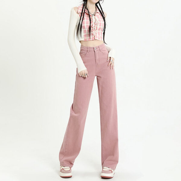 new style high waist slim loose straight drape mopping narrow wide leg pants | 1048