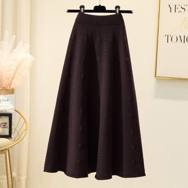 knitted skirt for women 2024 autumn and winter mid-length jacquard temperament | 1052 - Image 2