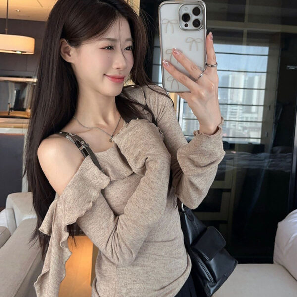 pure desire long-sleeved T-shirt with ruffles | 1074 - Image 4