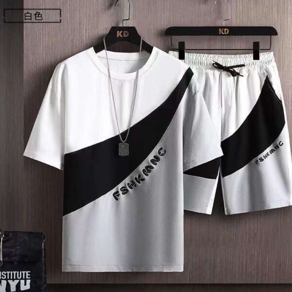 Casual short-sleeved shorts suit men's | 1055