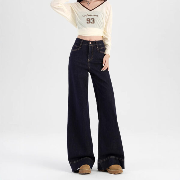 Korean straight jeans women's spring and autumn new high waist jeans | 1046 - Image 2
