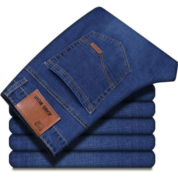 men's jeans business stretch pants casual versatile men's wear mid-waist loose  | 1036 - Image 2