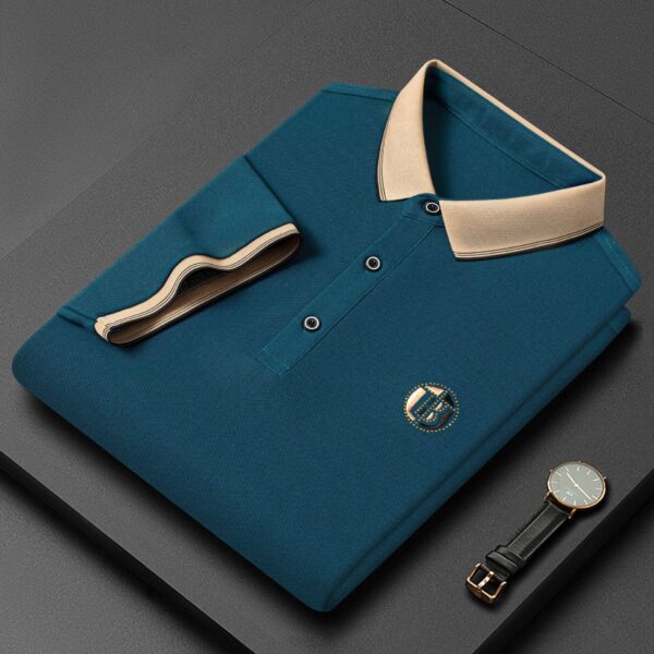 Summer new style pique mesh lapel T-shirt embroidery Polo | 1022 - Image 4