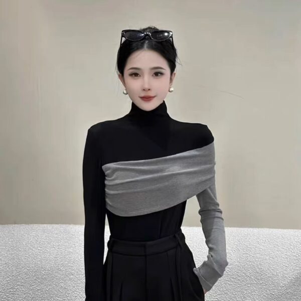 half-high collar tops slim fit  | 1075 - Image 2