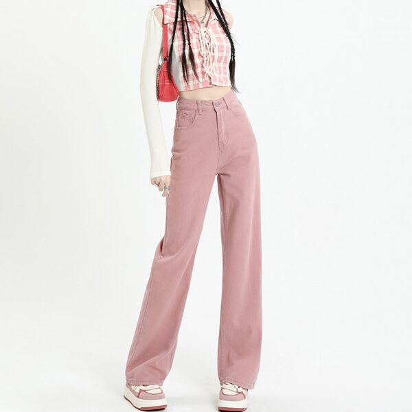 new style high waist slim loose straight drape mopping narrow wide leg pants | 1048 - Image 3