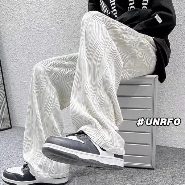 High-end pants men's spring high street ins trend white casual pants | 1056 - Image 2