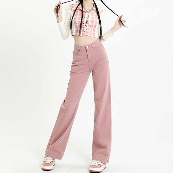 new style high waist slim loose straight drape mopping narrow wide leg pants | 1048 - Image 2