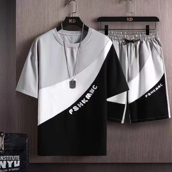Casual short-sleeved shorts suit men's | 1055 - Image 2