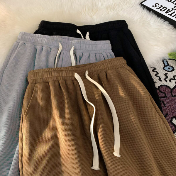 Waffle shorts men's summer thin new loose casual sports trendy beach American style five-point pants | 1035 - Image 3
