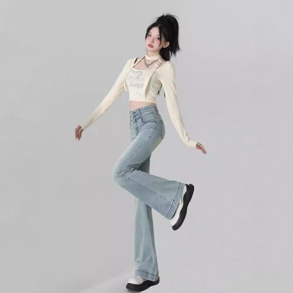light blue flared jeans for women | 1083 - Image 5