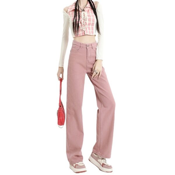 new style high waist slim loose straight drape mopping narrow wide leg pants | 1048 - Image 5