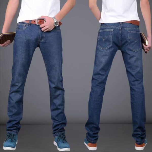 men's jeans business stretch pants casual versatile men's wear mid-waist loose  | 1036 - Image 4
