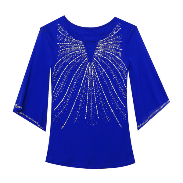 hollow hot diamond versatile slim three-quarter sleeve | 1062 - Image 5