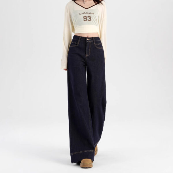 Korean straight jeans women's spring and autumn new high waist jeans | 1046 - Image 3