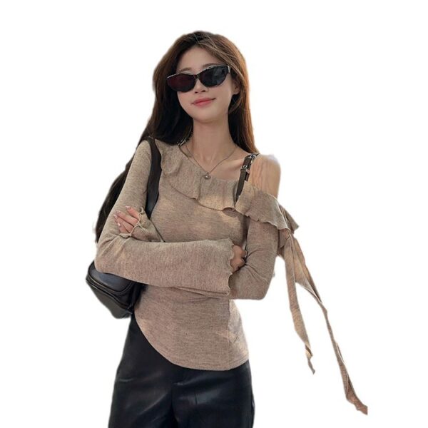 pure desire long-sleeved T-shirt with ruffles | 1074 - Image 5