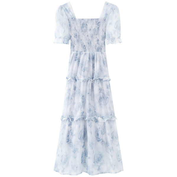 Summer Floral New French Style Retro Waist-Controlled 2025 Slimming Dress Long Dress Super Mori Skirt New Chinese Style | 1005 - Image 5