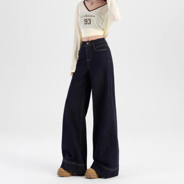 Korean straight jeans women's spring and autumn new high waist jeans | 1046 - Image 4