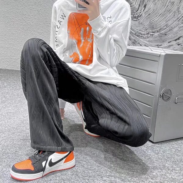 High-end pants men's spring high street ins trend white casual pants | 1056 - Image 4