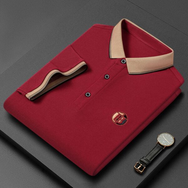 Summer new style pique mesh lapel T-shirt embroidery Polo | 1022 - Image 5