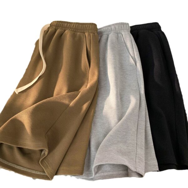 Waffle shorts men's summer thin new loose casual sports trendy beach American style five-point pants | 1035 - Image 9