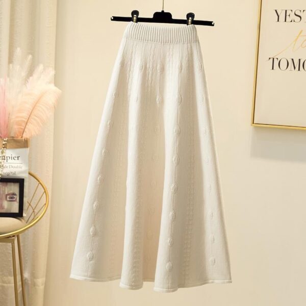 knitted skirt for women 2024 autumn and winter mid-length jacquard temperament | 1052 - Image 3