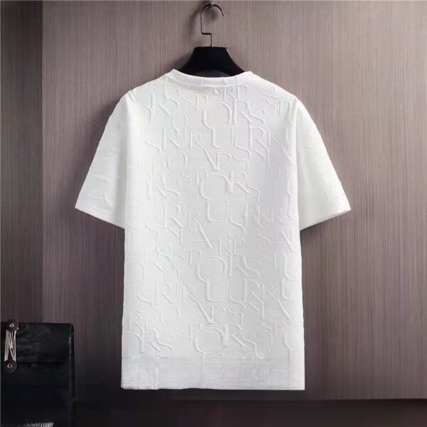 trendy all-match solid color casual short-sleeved T-shirt waffle top Korean style | 1054 - Image 4