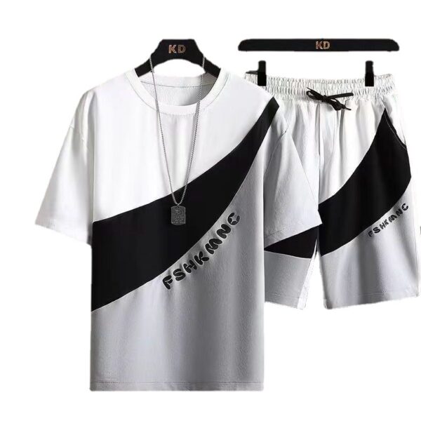 Casual short-sleeved shorts suit men's | 1055 - Image 4