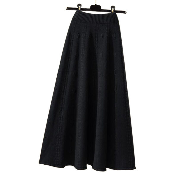 knitted skirt for women 2024 autumn and winter mid-length jacquard temperament | 1052 - Image 5