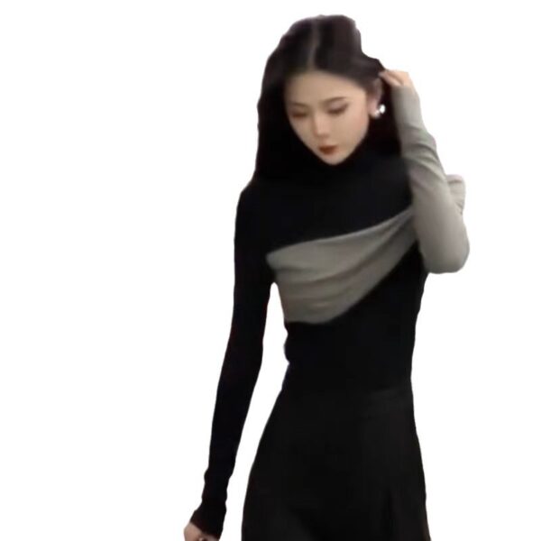half-high collar tops slim fit  | 1075 - Image 4
