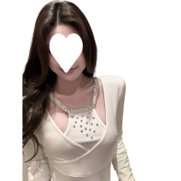 Heavy industry diamond-encrusted fake two-piece halterneck | 9027 - Image 5