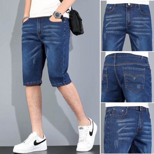 Summer thin men's denim shorts men's five-point casual jeans | 1126