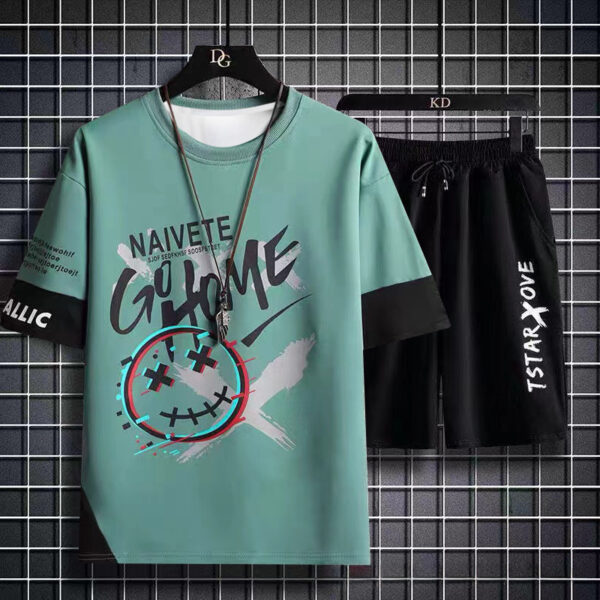 Summer Student Casual Suit Men's Thin Trendy Short Sleeve T-Shirt  | 1105 - Image 3