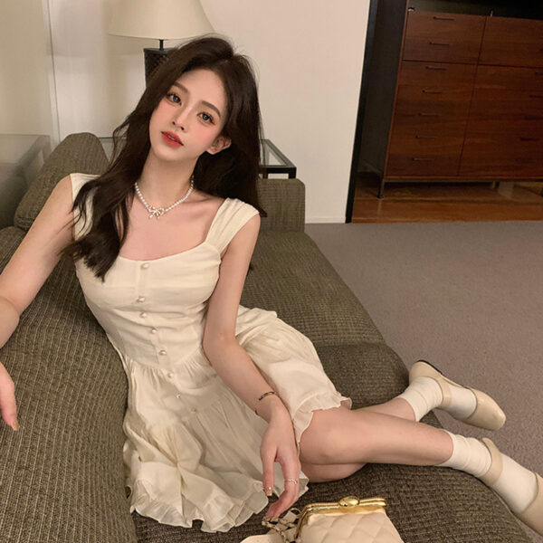 Summer white moonlight temperament sweet and gentle wind slip dress | 8024 - Image 4