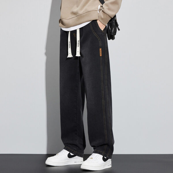 new elastic waist loose trendy straight wide leg casual long pants | 1110 - Image 4