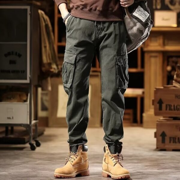 American retro overalls for men Spring and autumn trendy brand slim-fitting pants | 1124 - Image 3