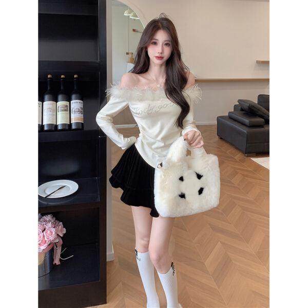diamond long-sleeved shirt hot girl undershirt with top | 9013 - Image 3