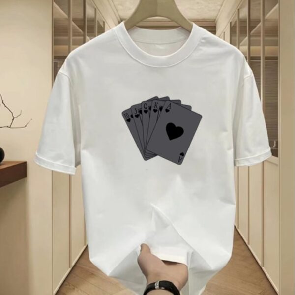 Heavy cotton short-sleeved T-shirt casual trend men | 1102 - Image 3