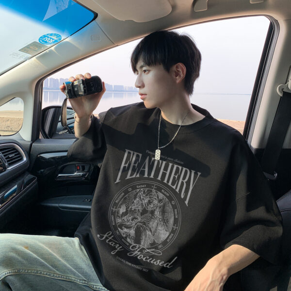 men's summer fashion brand trend loose plus size couple versatile half-sleeved shirt | 8502 - Image 5