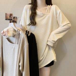 women's spring and autumn style, loose and thin, mid-length top | 9028