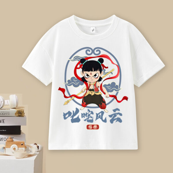 Nezha children's middle and large children's round neck boys' tops, loose tide | 8503