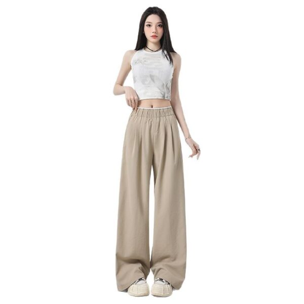 r lace stitching design sense of drape loose and thin wide-leg pants | 7002 - Image 5