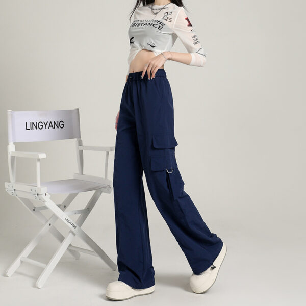 high-waisted casual wide-leg trousers, windproof and waterproof paratrooper pants tide | 7003 - Image 3