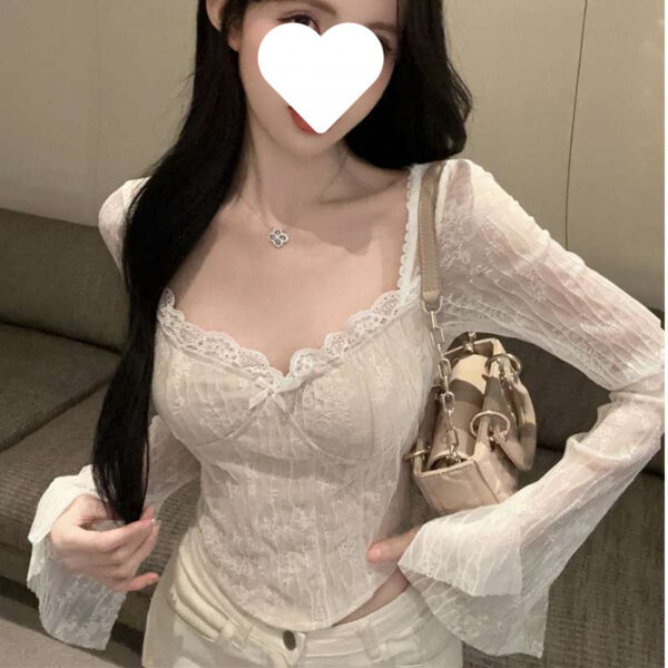 inner shirt with small shirt, early spring, new pure desire sexy square neck top | 9014
