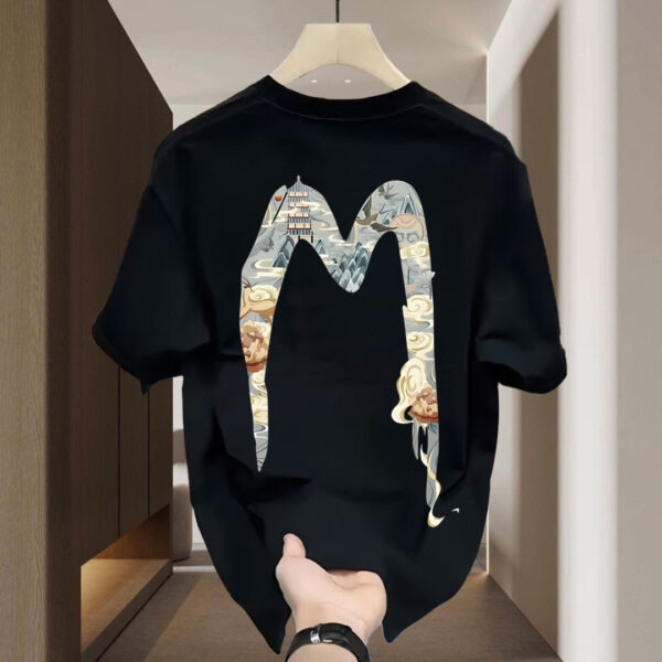 cotton print men's short-sleeved T-shirt | 8510 - Image 2