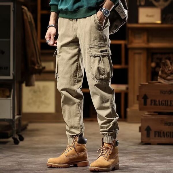 American retro overalls for men Spring and autumn trendy brand slim-fitting pants | 1124 - Image 2