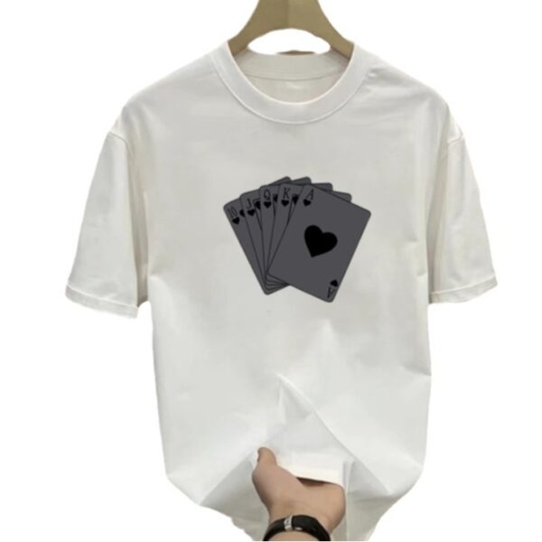 Heavy cotton short-sleeved T-shirt casual trend men | 1102 - Image 5