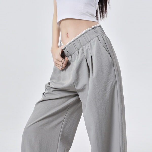 r lace stitching design sense of drape loose and thin wide-leg pants | 7002 - Image 4