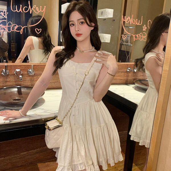 Summer white moonlight temperament sweet and gentle wind slip dress | 8024 - Image 3