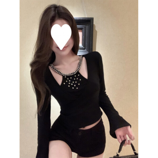 Heavy industry diamond-encrusted fake two-piece halterneck | 9027 - Image 2