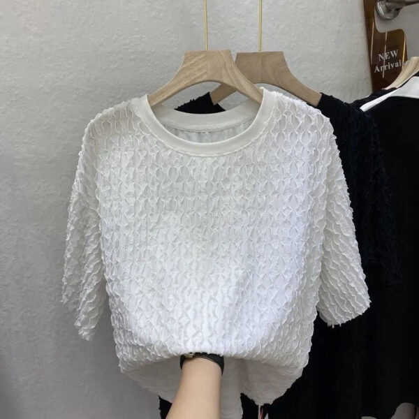 Short Sleeve Loose Large Slim Mid Length Shirt Women | 1174 - Image 4